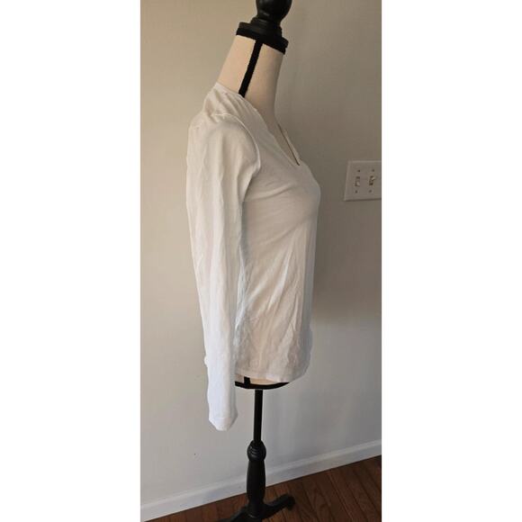 Lilly pulitzer white long sleeve v neck top medium - Picture 4 of 7